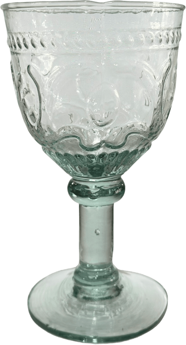 Copa Cristal Verde Ornamentada